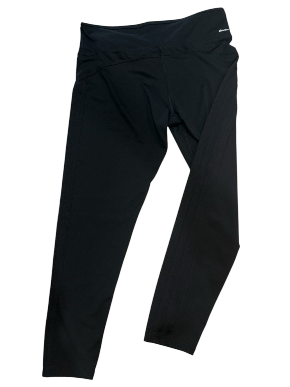 Adidas Climalite Black Leggings High Rise 3 Stripe Athletic Pants Women’s Large - Picture 10 of 12